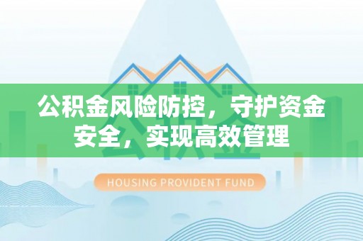 咸丰公积金风险防控，守护资金安全，实现高效管理